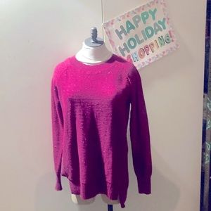 Old Navy Women’s Sweater Size S Fuchsia Cotton Acrylic Polyester Long Sleeve